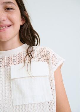 Camiseta Mayoral 6160 Hueso Para Niña