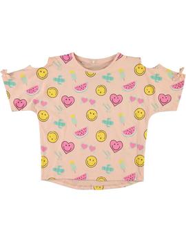 Camiseta Emojis Rosa Niña Name it