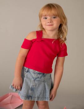 Camiseta Mayoral m/c Asimetrica Persimon 3017 Niña