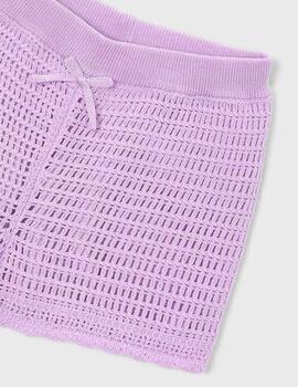 Pantalon Mayoral Corto Tricot Lilac 3223 Niña