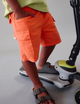 Bermuda Mayoral Bolsillos Cargo Naranja 3214 Niño