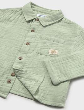 Camisa Mayoral m/l Bambula Matcha 1119 Niño