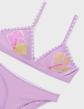 Bikini Mayoral Triangulo Grafica Lilac 6775 Niña