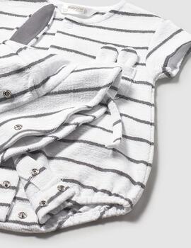 Pelele Mayoral y Gorro Bco-Pizarr 1606 Unisex