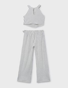 Conj. Mayoral Pantalon Largo Rayas Crd-Negro 6560