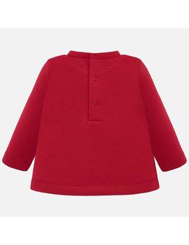 Pullover Mayora Punto Doble Rojo Para Bebe Niña