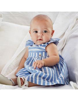 Vestido Mayoral Rayas Azul Para Niña