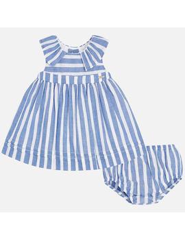 Vestido Mayoral Rayas Azul Para Niña