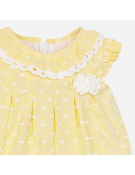 Vestido Mayoral Plumeti Amarillo Para Niña