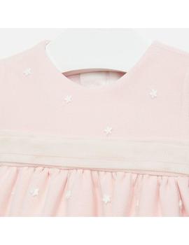 Vestido Mayoral Tul Bordado Rosa Para Bebe Niña