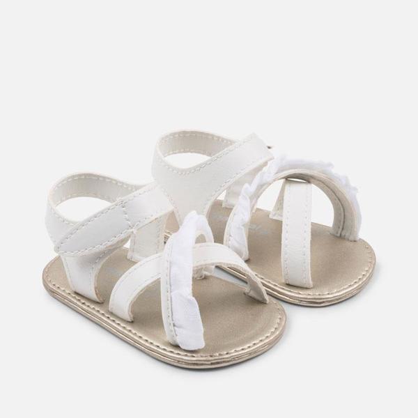 Sandalias Volante Blanca Bebe Niña