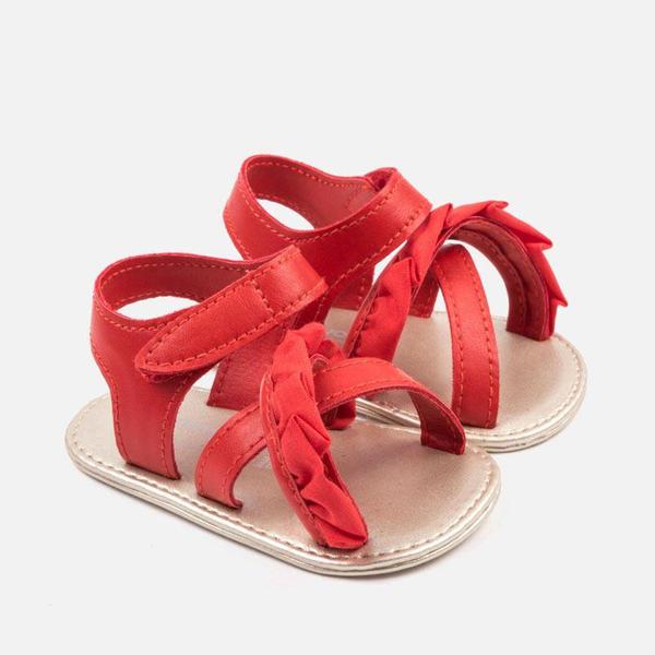 Sandalias Volante Roja Bebe Niña