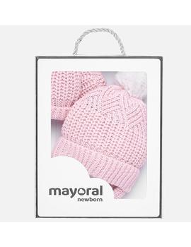 Conj. Gorro Manoplas Mayoral Rosa Para Bebe Niña