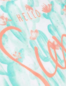 Camiseta Cactus Hello Blanca Niña Name it
