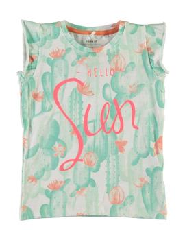 Camiseta Cactus Hello Blanca Niña Name it