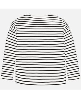 Camiseta Mayoral   M/l Rayas Cruda