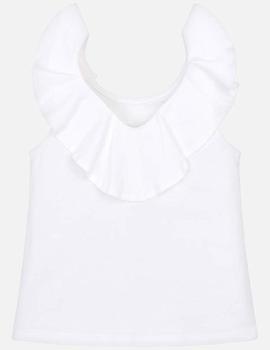 Camiseta Mayoral Flamenco Lentejuelas Blanca Niña