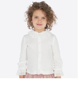 Blusa Mayoral Cuello Gasa Blanca Para Niña