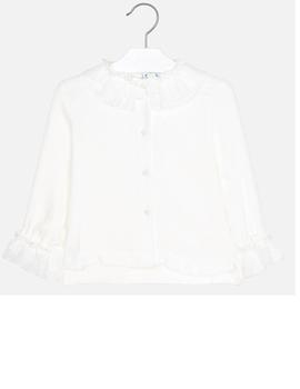 Blusa Mayoral Cuello Gasa Blanca Para Niña