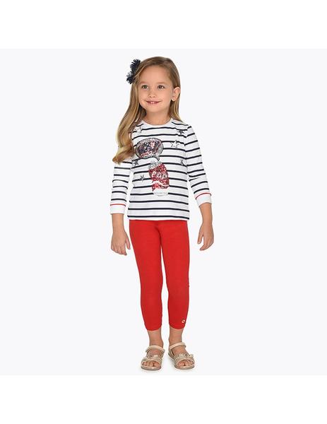 Leggins rojos top niña