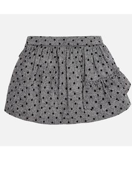 Falda Mayoral Gris  Lunares Para Niña