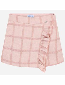 Short Mayoral Cuadros Fantasia Rosa Para Niña