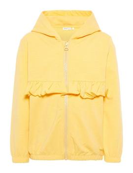 Chaqueta con Cremallera y Puntillas Amarillo Niña