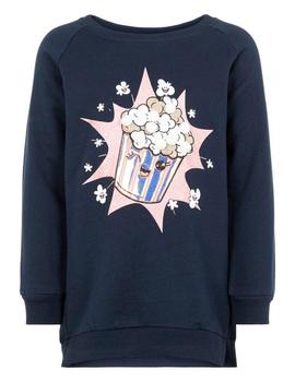 Sudadera Larga Name it Pop Corn Marino Mini Niña