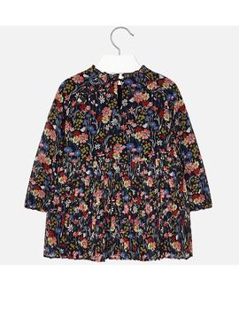 Vestido gasa plisada para niña
