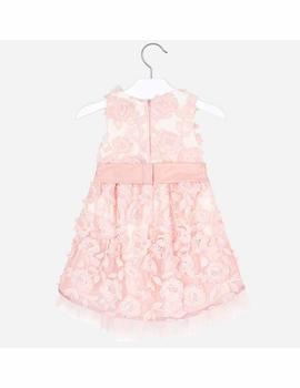 Vestido Mayoral Tul Flores 3d Rosa Para Niña