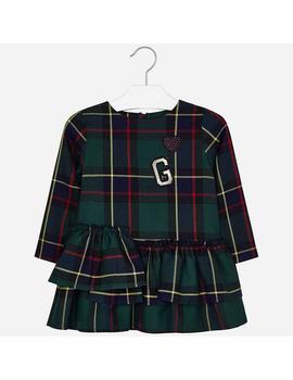 Vestido Mayoral  Cuadros Verde Para Niña