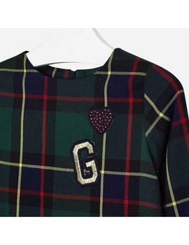 Vestido Mayoral  Cuadros Verde Para Niña