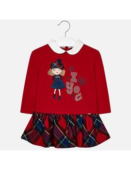 Vestido Mayoral Combinado Cuadros Rojo Niña