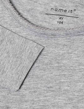 Camiseta Basica Gris m/l Niña Name it