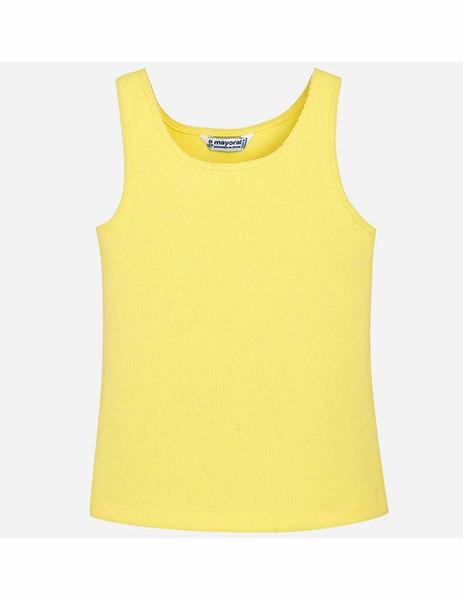 Camiseta De niña Tirantes Pespunte Adorno Amarilla