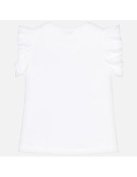 Camiseta m/c Apliques Abeja Blanca Para Niña