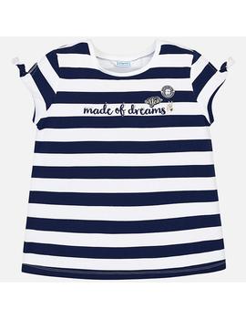 Camiseta Mayoral M/C Rayas Marino Para Niña