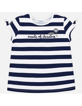 Camiseta Mayoral M/C Rayas Marino Para Niña