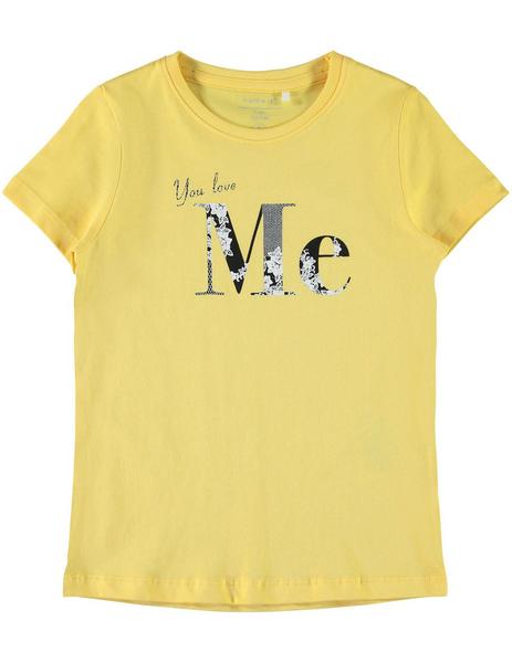 Camiseta Name It m/c 'You love me' Amarilla Niña