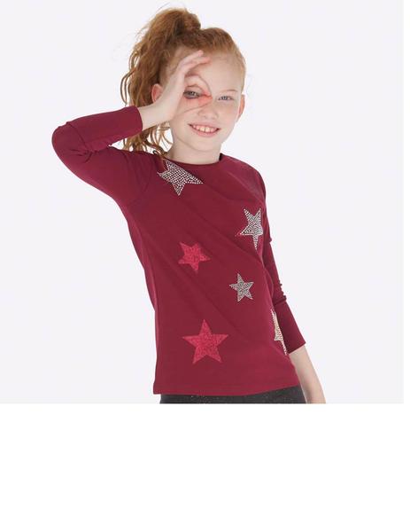 Camiseta granate top niña