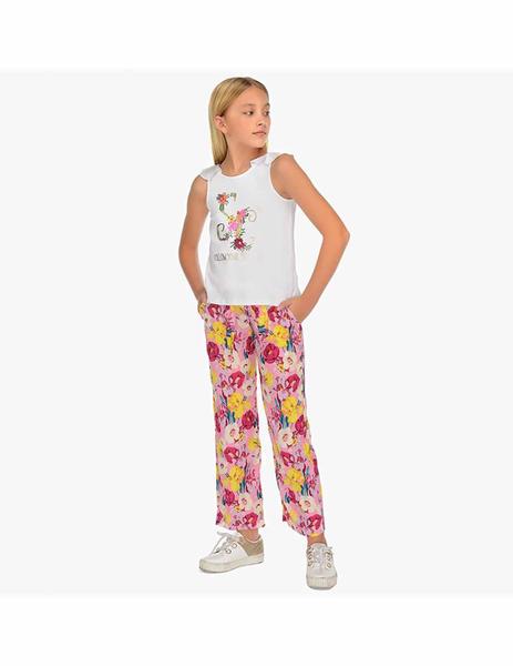 Pantalones de tela top para niñas