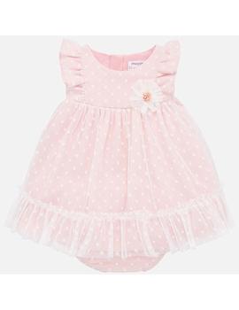 Vestido Mayoral Tul Plumeti Rosa Para Bebe Niña