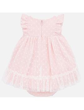 Vestido Mayoral Tul Plumeti Rosa Para Bebe Niña