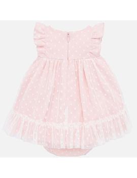 Vestido Mayoral Tul Plumeti Rosa Para Bebe Niña