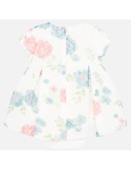 Vestido Mayoral Estampado Flores Crudo  Bebe Niña