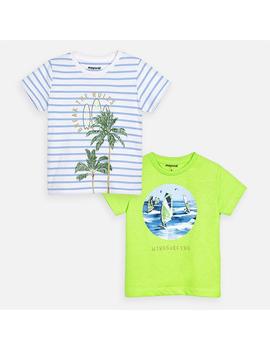 Set Camisetas Mayoral M/C Windsurf Verde Mini Niño