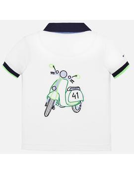 Polo Mayoral Liso Con Bordados Blanco Bebe Niño