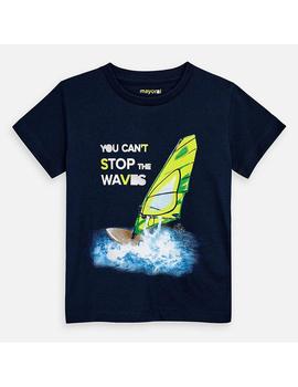 Camiseta Mayoral M/C Waves Marino Mini Niño