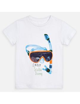 Camiseta Mayoral Snorkel Blanca Para Mini Niño