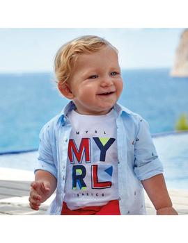 Camiseta M/C Básica Blanca Para Bebe Niño